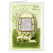Carte de voeux antique d'oeuf de pâques