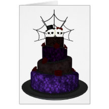 Carte de voeux avec un gâteau de mariage gothique