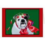Carte de voeux de bouledogue de Noël