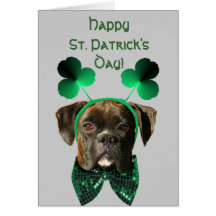 Carte de voeux de boxeur du jour de St Patrick heu