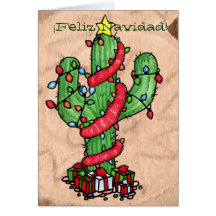 Carte de voeux de cactus de Noël