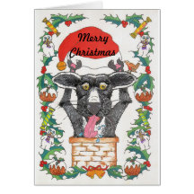 Carte de voeux de chienchien de Joyeux Noël