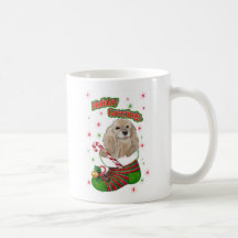 Carte de voeux de cocker tasse à café