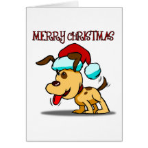 Carte de voeux de Joyeux Noël de chien