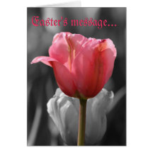 Carte de voeux de la tulipe de rose du message de 