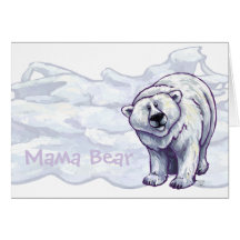 Carte de voeux de maman ours blanc