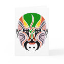 Carte de voeux de masque d'opéra de Pékin de Chino