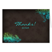 Carte de voeux de Merci de vert bleu de turquoise