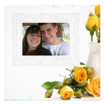 carte de voeux de photo de roses jaunes invitations personnalisées