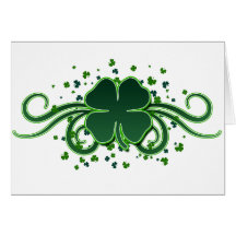 Carte de voeux de remous de shamrock du jour de St