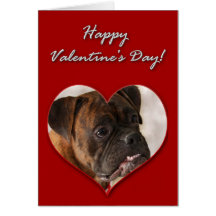 Carte de voeux de Saint-Valentin de chien de boxeu