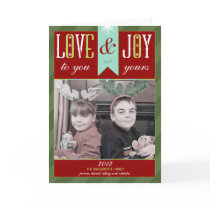 Carte de voeux de vacances de Noël d'amour et de j