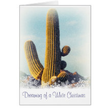 Carte de voeux de vacances de Saguaro d'hiver