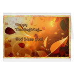 Carte de voeux horizontale - bon thanksgiving 1 cartes