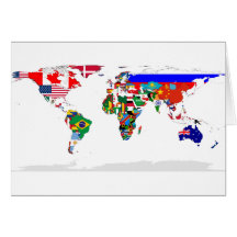 Carte de voeux pendante du monde