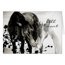 Carte de voeux romantique de cheval