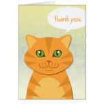 Carte de voeux tigrée orange de Merci de chat mign