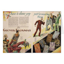 Carte de voeux vintage d'annonce de PJs