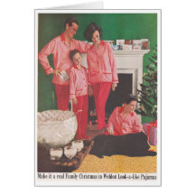Carte de voeux vintage de publicité de PJs