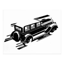 Carte de voeux vintage de voiture cartes postales