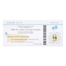 Carte d'embarquement à épouser de Porto Rico Invitations Personnalisables