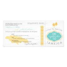 Carte d'embarquement au faire-part de mariage de l