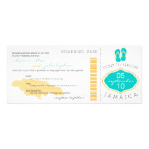 Carte d'embarquement au faire-part de mariage de l