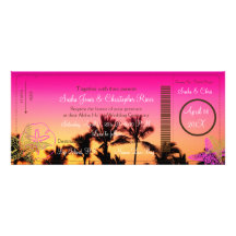 Carte d'embarquement de PixDezines+Un-Baie tropica Invitations Personnalisables