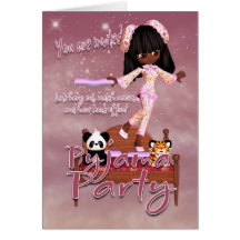 Carte d'invitation de partie de pyjama