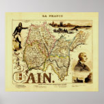 Carte du 19ème siècle antique de Vuillemin de la F Affiches