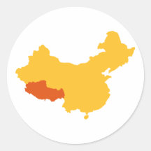 Carte du Thibet Chine Autocollants