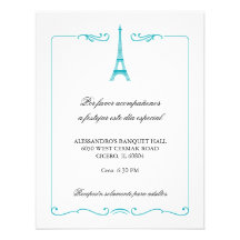 Carte élégante de réception de Tour Eiffel Invitations Personnalisées