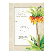 Carte élégante de réponse de la libellule RSVP du  Invitations