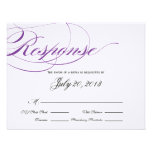 Carte élégante de réponse de manuscrit - pourpre invitations