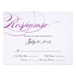 Carte élégante de réponse de manuscrit - pourpre invitations