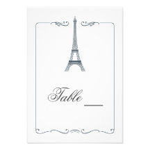Carte élégante de Tableau de Tour Eiffel Faire-part