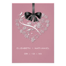 Carte essoufflée du coeur RSVP - minable s'est lev Cartons D'invitation