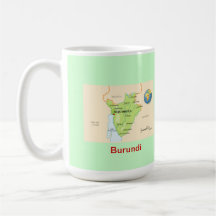 Carte et drapeau du Burundi Tasse