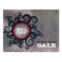Carte florale d'annonce de promo de vente de feuil cartes postales