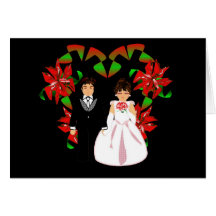 Carte florale de guirlande de coeur de mariage de 