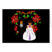Carte florale de guirlande de coeur de mariage de 