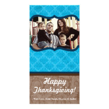 carte florale de thanksgiving de la turquoise 4x8  photocarte customisée