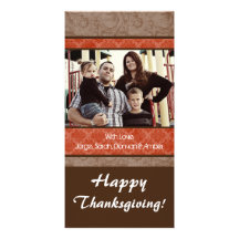 carte florale de thanksgiving de l'orange 4x8 et d photocarte customisée
