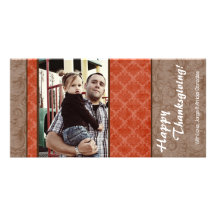 carte florale de thanksgiving de l'orange 4x8 et d carte avec photo