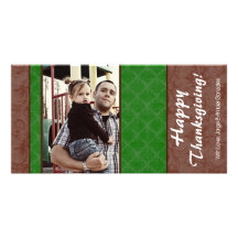 carte florale de thanksgiving de PHOTO du vert 4x8 Cartes De Vœux Avec Photo