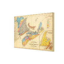 Carte géologique, provinces maritimes toile tendue