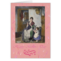 Carte heureuse de jour de mères avec l'enfant et l