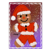 Carte heureuse de Père Noël de pain d'épice