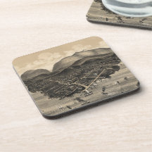Carte imagée vintage du port de barre (1886) dessous-de-verre