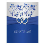 Carte IMPRIMÉE des coeurs jointive par argent bleu Faire-parts